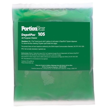 PORTIONPAC ScrubPac All Purpose Cleaner - 36 pouches/Case - Makes 5 GL per pouch 105-CS36